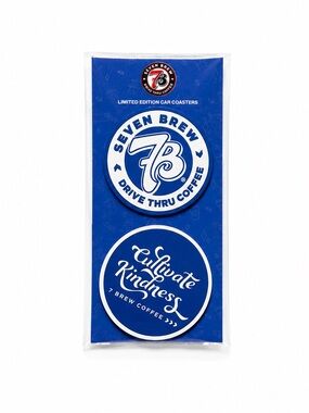 Limited Edition 7 Brew Car Coasters - Blue Set